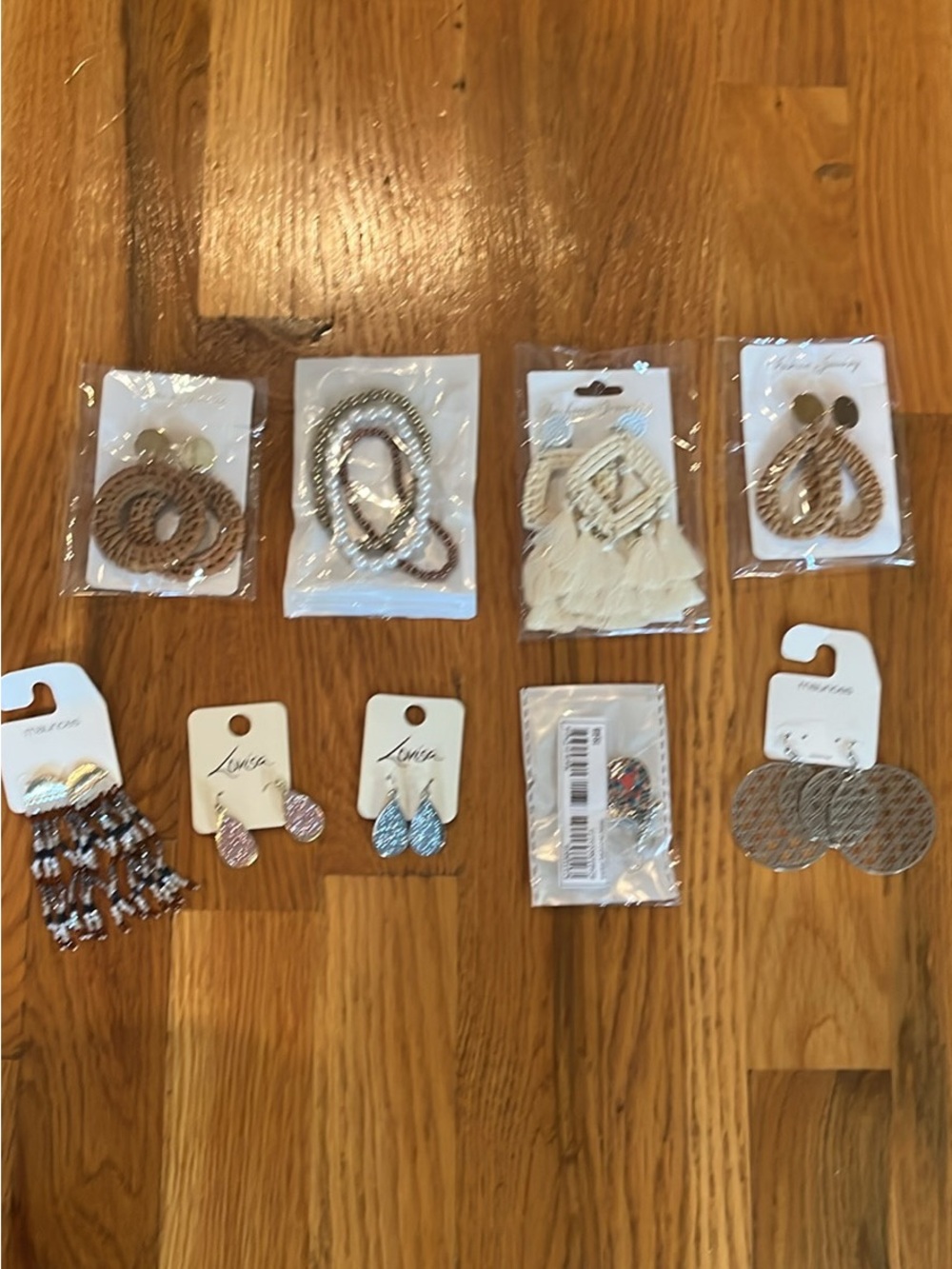 Assorted Women's Beaded and Tassel Earrings - Neutral Tones